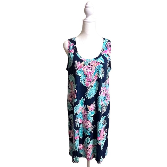 Lilly Pulitzer Raylee Inky Navy Peanut Gallery Dress, Size M - Picture 6 of 10